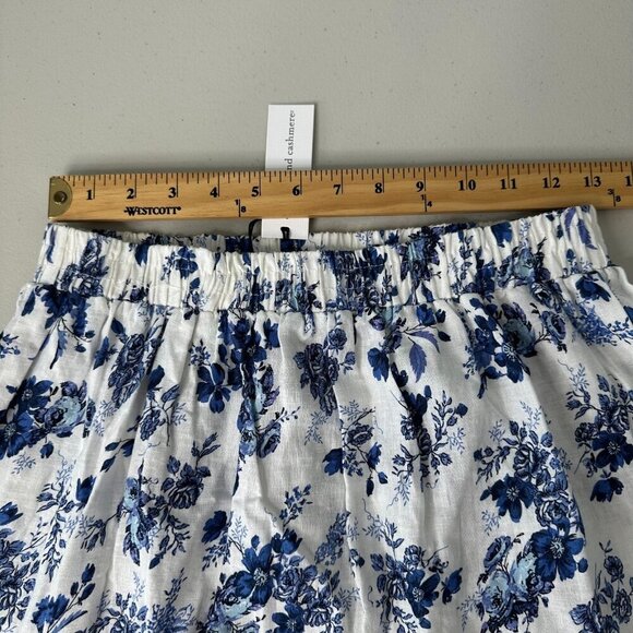 Cupcakes and Cashmere Tiered Midi Skirt White Blue Floral Cottagecore Large - Picture 6 of 11
